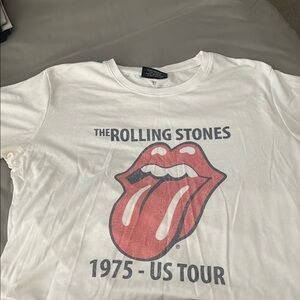 The Rolling Stones White Tee with Red Logo